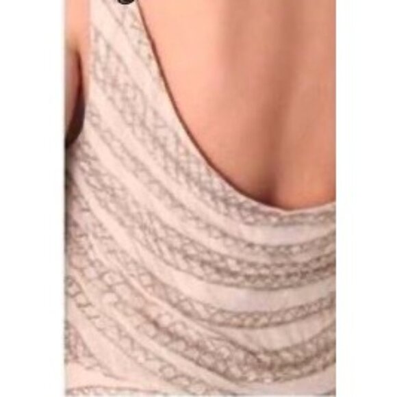 Vintage NWT Alice & Olivia Luxury Designer Nude Beaded Scoop Back Tank Dress - Picture 4 of 16